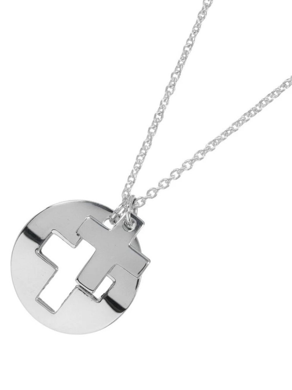 TIFFANY&Co. Stencil Cross Necklace Silver925 3.18g Women - Picture 3 of 7